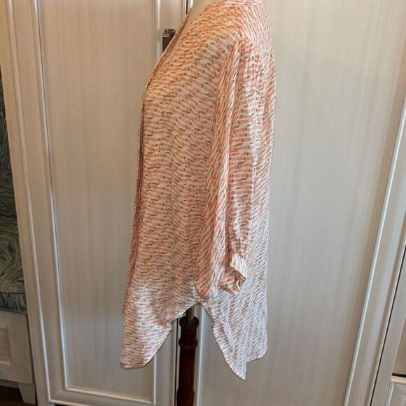 Maeve Anthropolgie Lena yarn dyed orange tunic top shirt XS button front - Picture 7 of 14